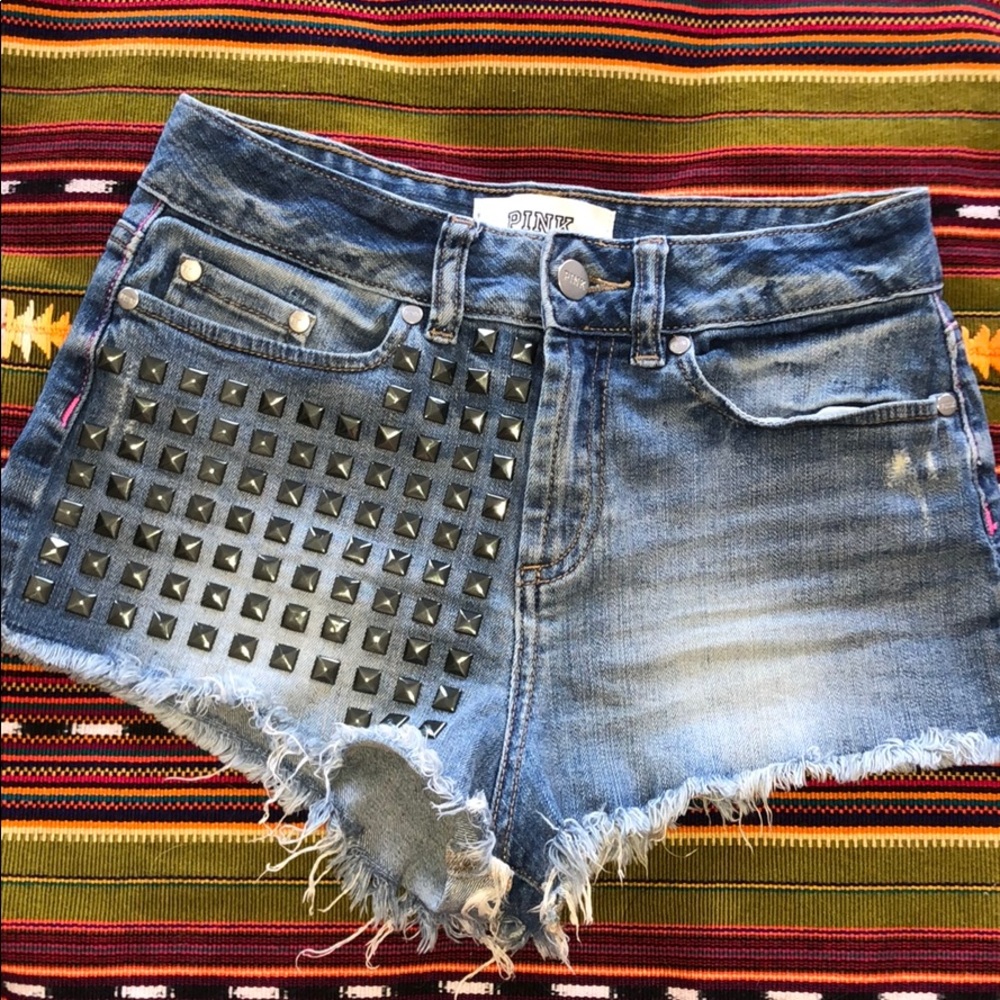 PINK Studded Mini Shorts